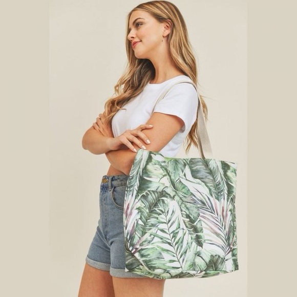 Palm Leaf Large Beach Tote bag foliage - Picture 7 of 7